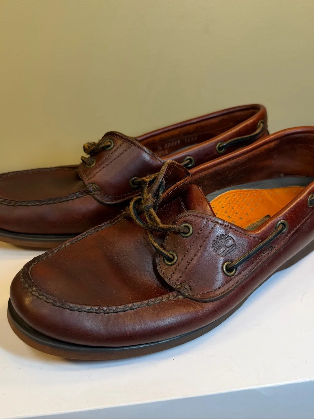 Timberland Classic 2-Eye Boat Shoes Leather Red/Brown Size 10